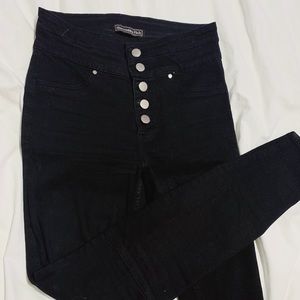 Black Abercrombie button fly jeans